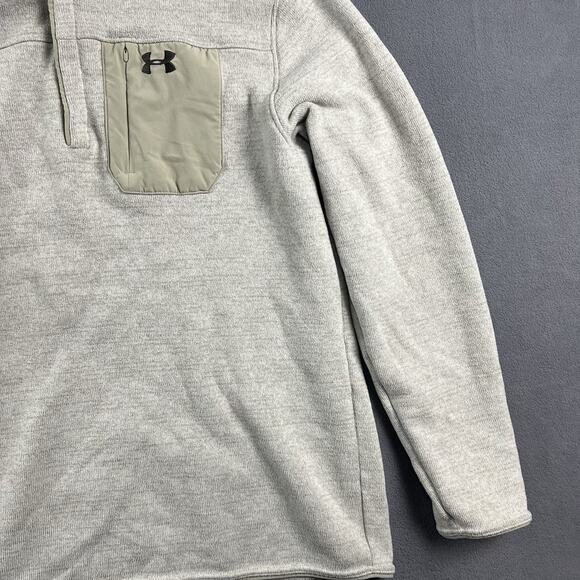 Under Armour Sweater Mens 3XL Gray Specialist 2.0 Henley Pullover Snap Outdoor - Picture 5 of 10